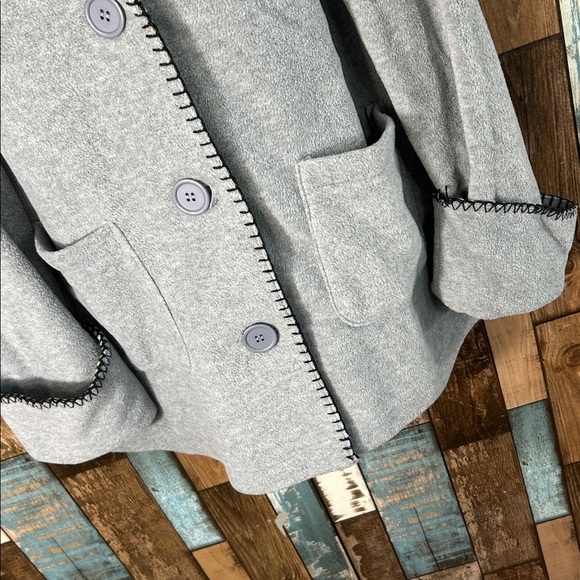 Tudor Court Gray Button-Up Coat with Pockets - Picture 8 of 13